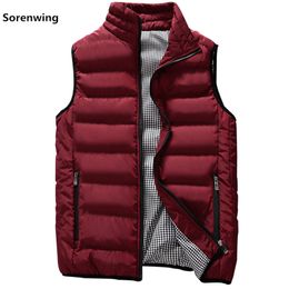 Nieuwe vesten mannen heren mouwloos jasje katoen met katoenen geveedde heren vest herfst winter casual lagen mannelijke vest 5xl 00000