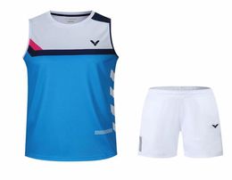 Nieuwe Victor Badminton Suit Men Taipei Badminton Shirts Women Badminton Wear Sets Tennis Wear248A1434746