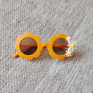 Lunettes de soleil de cyclisme pour filles, jolies lunettes à monture ronde à fleurs, à la mode, avec de jolies fleurs