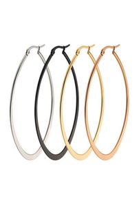 Nieuwe vintage sieraden merk oorbellen titanium roestvrij staal goud zilver zwart hoepel oorbellen groot formaat dames oorbellen accessoires 107563019