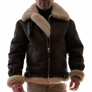 Veste en cuir Vintage pour hommes, fermeture éclair décontractée, épaisse et chaude, parka d'une seule pièce, pilote d'extérieur, manteau PU, automne hiver 5XL J7jJ #