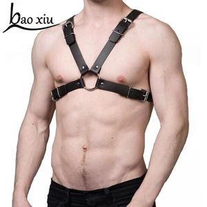 Nuevos hombres vintage Bondage Cuero Cinturones de góticos de vaquero CHOP BRA FETICH GUARS