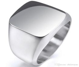 Новое винтажное мужское кольцо из стерлингового серебра для мальчиков, цвет из нержавеющей стали 316L, полированная байкерская печатка, сплошное кольцо Men039s Jewelry3946546