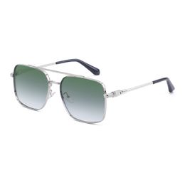 Nieuwe vintage zonnebrillen Mens Double Beam Design Box Metal Fashion Tide Riving Shades Men Super kosteneffectieve bril