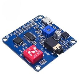 nuevo módulo de reproducción de sonido de voz Arduino Módulo de reproductor MP3 UArT I/O Clase D Jardín de amplificador 5W 8M Almacenamiento DY -SV8F SD/TF - Para