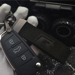 Nieuwe VW -auto Zwart Mat Leather Keychain Keyring Key Case Holder voor R5927266