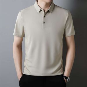 NIEUWE WAFFLE SOMMER T-shirt met korte mouwen, fundamentele veelzijdige vaste kleurpolo-shirt van middelbare leeftijd, heren van middelbare leeftijd