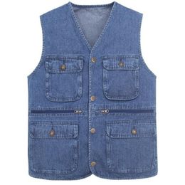 Nieuwe vest ontwerpen voor mannen jeans denim vesten mannelijk met veel zakken vest mannen mouwloze jas shierxi t190828