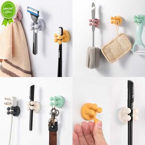 Nouveau mur décoratif cintre crochet silicone brosse à dents rasoir support derrière porte clé manteau vêtements crochet sac cintre support tour cintre