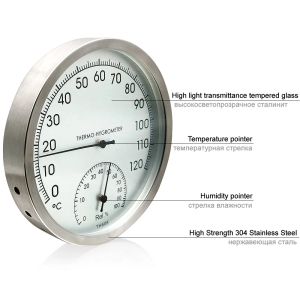 Nouvelle température murale Humidité Humidité Hygromètre Thermomètre pour la chambre du sauna