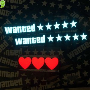 Nuevo Wanted 5 Star Car Windshield Panel de brillo Lámpara de marcador eléctrico Azules Azules de decoración LED LUCHER FANTRANDES