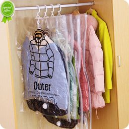 Nieuwe Garderobe Gecomprimeerde Tas Closet Organizer Opknoping Vacuüm Opbergzakken handmatige pomp Ruimtebesparend Clear Seal Bags Closet Stofkap