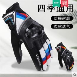 Nouveaux gants de moto de cross-country chauds hommes cyclisme moto quatre saisons écran tactile professionnel anti-chute rétro brea297y