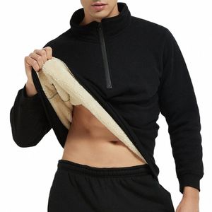 Nieuwe Warme Fleece Jas Mannen Winddicht Dikker Herfst Winter Mannen Opstaande Kraag Trui Kleding Streetwear Jassen Q3v7 #