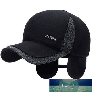 New Warm Mens Winter Wool Baseball Cap Ear Flaps Brand Snapback Hats Thicken Cotton Fitted Cap Gorra Hombre Trucker Cap Factory price expert design Quality Latest