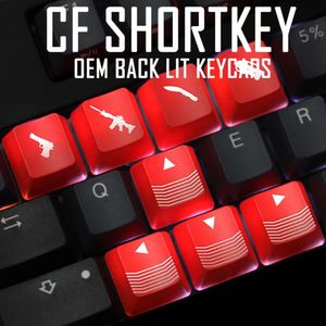 Nuevas teclas WASD Arrow Gaming Keycaps OEM Gamer retroiluminadas ABS 4 Key Personality Black Red Keycap para CSGO MX Switch Teclado mecánico