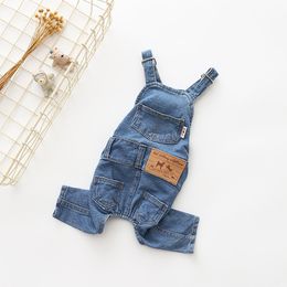 Nieuw Gewassen Denim Huisdier Overalls Outdoor Straat Stijl Puppy Stretch Jeans Teddy Bichon Huisdieren Hondenkleding