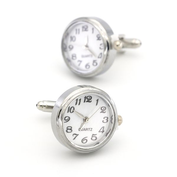 Nouvelle montre boutons de manchette horloge réelle boutons de manchette avec batterie boutons de manchette Machine Core poignets mécaniques Relojes gemelos livraison gratuite