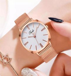New Watch Femmes Luxury Small Small Dial Analog Quartz Fashion Fashion en acier inoxydable Bands039s Horloge habillée Reloj Mujer2918707