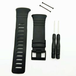 Nieuw! Horloges Man voor Suunto Core 100% Fit Originele Strap Standaard Alle Black Watch Band / riem + Sluitschroef + Tool H0915
