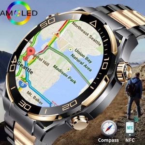 Nieuwe horloges Men 4GB Rom Bluetooth Oproep NFC IP68 Waterdichte GPS Track AI Voice Assistant Women Smart Watch voor Huawei Xiaomi