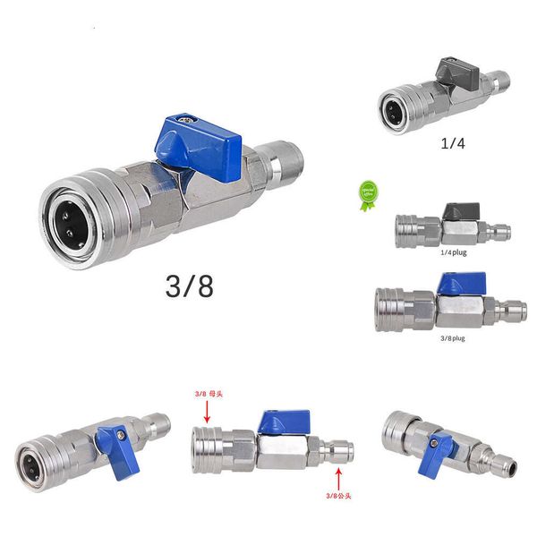 Nueva pistola de agua, lanza de espuma para nieve, kit de válvula de bola para lavadora de alta presión con enchufe de conexión rápida de 3/8 o 1/4 pulgadas para interruptor de manguera de bomba de lavado de autos eléctrico 4500 PSI