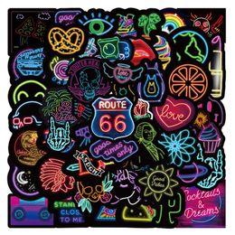 nieuwe Waterdichte 10/30/50 PCS Neon Light Cartoon Graffiti Stickers Laptop Motorfiets Bagage Gitaar Skateboard Cool Speelgoed Sticker Decal voor Kid sticker