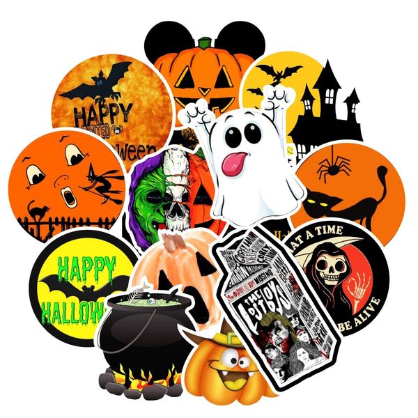 Nouveau étanche 10/50 pièces Halloween démon Kawaii autocollant décoration cahier autocollants Scrapbooking bricolage Journal Graffiti voiture autocollant