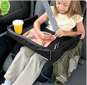 Nueva bandeja de mesa de almacenamiento de coche a prueba de agua para niños, tablero de dibujo de almacenamiento de juguetes para niños de viaje multifuncional y soporte para bebidas