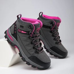 Nuevas botas impermeables para hombres zapatos de senderismo zapatos de plataforma de cuero de gamuza hombres viajes livianos zapatos de trabajo resistentes