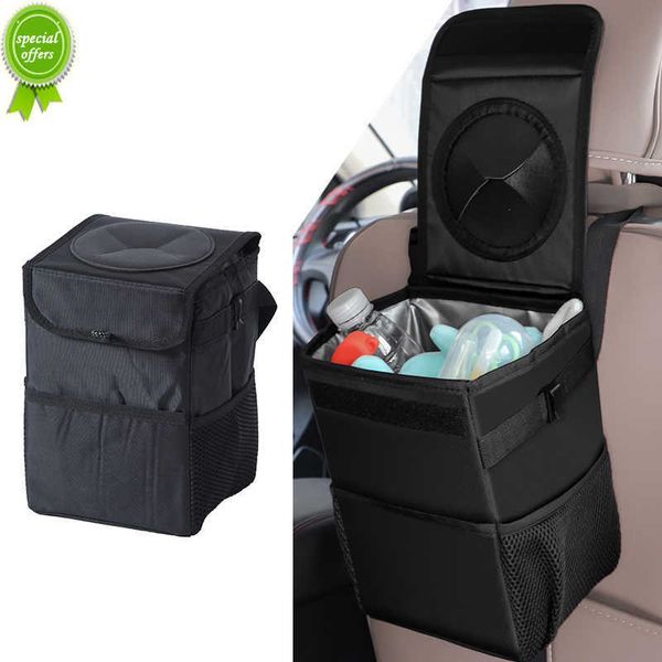 Nuevo cubo de basura impermeable de tela Oxford para coche, cubo de basura para asiento trasero, organizador automático, accesorios para Interior de coche