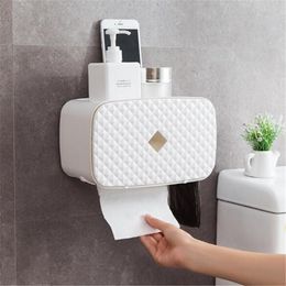 Nieuwe Waterdichte Wandmontage Toiletrolhouder Plank Voor Toiletpapier Lade Roll Handdoekhouder Tissue Box Opbergdoos Tray224f