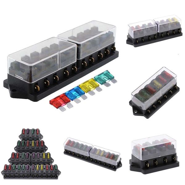 NOUVEAU WAY VOITURE CURT TRICHE AUTO BLADE FUSE BOX AVEC 4/6/8/10/12 FUSE POUR LE CIRCUIT STANDARD 12V 32V ATO