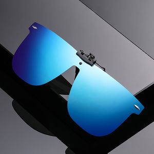 Nouveau clip sur des lunettes de soleil surdimensionnées Polarized Sports One Piece Design Eyewear Flip Up Driving Night Vision Shades 812 pour lunettes de myopie