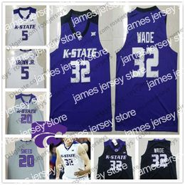 New Wears College Basketball NCAA porte College Kansas Basketball State Wildcats # 20 Xavier Sneed 3 Kamau Stokes 2 Diarra 14 Makol Mawien WH