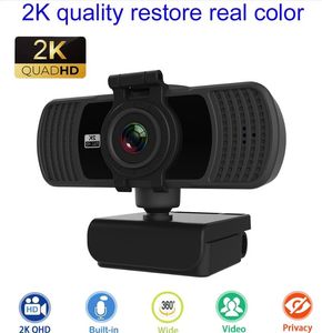 Nouvelle Webcam 2K 2040*1080P Auto USB Full HD caméra Web avec Microphone caméra pour Mac ordinateur portable vidéo Streaming en direct