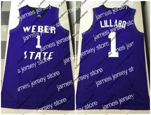 Nouveau Weber State Wildcats College Damian Lillard #1 Maillot de basket-ball pour hommes Ed personnalisé avec n'importe quel numéro et nom