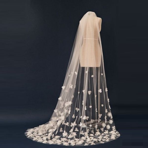 Nouveaux accessoires de mariage blanc / ivoire voile de mode fleurs 3D long court une couche voiles de mariée avec peigne de haute qualité sur mesure