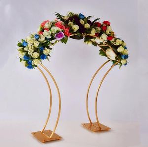 Nieuwe bruiloft vergulde geometrische bloemstandaard middelpunt rekboogstandaard weglood voor evenementenbruiloftdecoratie