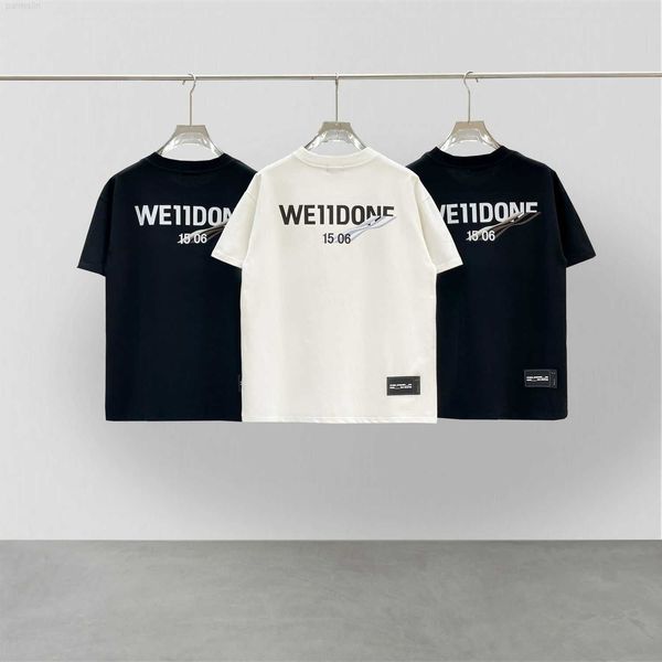 Nuevo Wedone, diseño de nicho de verano, camiseta de manga corta con estampado de letras onduladas a la moda, ajuste holgado para hombres