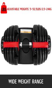 Nieuw gewicht verstelbare Dumbbell 5525lbs Fitness -trainingen Dumbbells Stel uw kracht en bouw uw spieren ZZA2196 2PCS6164570