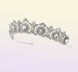 Nieuwe westerse stijl Bridal Crown Headband Gorgeous Crystal Bride Headpiece Hair Accessories Wedding Tiaras Hair Sieraden Party Gift C1841771