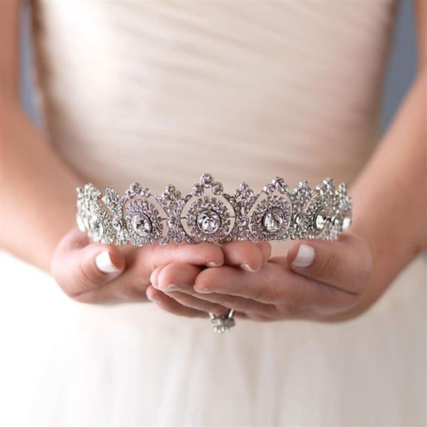Diadema de corona nupcial de estilo occidental, tocado de novia de cristal precioso, accesorios para el cabello, Tiaras de boda, joyería para el cabello, regalo de fiesta 222t