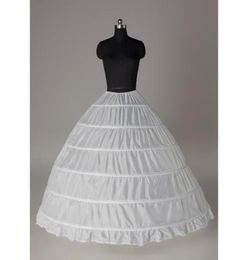 Nieuwe Witte 6 HOOP Petticoat Crinoline Slip Onderrok Bruids Trouwjurken Baljurk Plus Size Petticoat Bruids Unde2532298