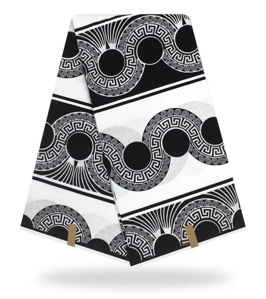 Nouveau design blanc et noir original véritable tissu ankara 100 coton tissu imprimé africain ankara tissu imprimé cire africaine T2005293887244