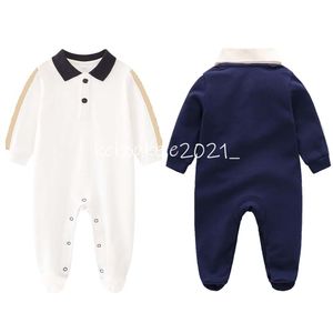 Nieuwe witte baby rompers jongens jumpsuit kinderen lange mouw katoen bodysuit baby meisjes brief katoen romper kleding 0-2t