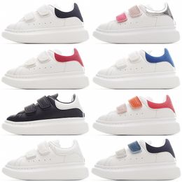 Nouveau blanc enfants chaussures rouge noir rêve bleu sangle unique baskets surdimensionnées semelle en caoutchouc comme cuir de veau souple baskets à lacets sport