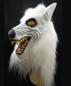 Nouveau White Wolf Mask Animal Head Costume Latex Halloween Party Mask Carnival Masquerade Ball Decoration Novelty Gift 6978884