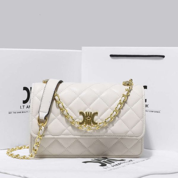 Sac à bandoulière blanc pour femmes, parfumé, vent Ling, chaîne à grille, petit sac carré polyvalent, 2024, 78% de réduction sur magasin, vente en gros, nouvelle collection