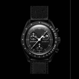 NUEVO WHITH Planet Moon Mens Relojes de alta calidad CRONOGRA CRONOGRO MISIÓN DE SEGUNTEROS MISIÓN A MERCURY NYLON RELOJ CLATZ RELOGIO MASCO